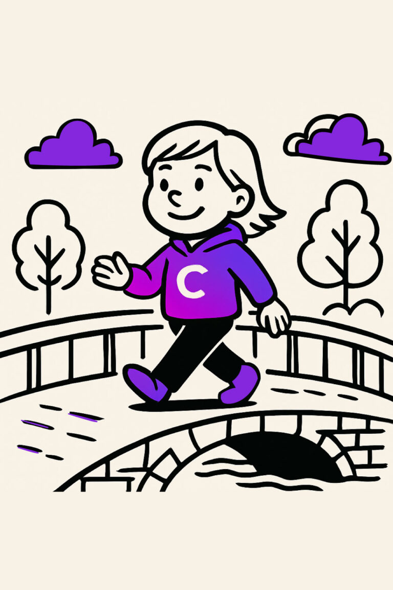 Bild-Maedchen-ContentCreator-laufend-Bruecke-freundlich